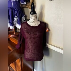 ❤️ Apt 9 Top Metallic Sparkle See Thru Size S NWOT